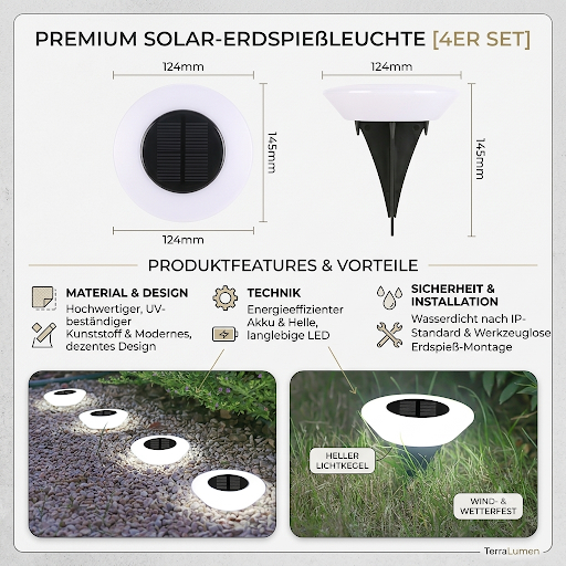 Solar-Bodenlampe für den Außenbereich